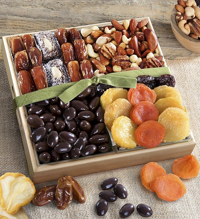 Dried Fruits with Savory & Chocolate Nuts Crate
